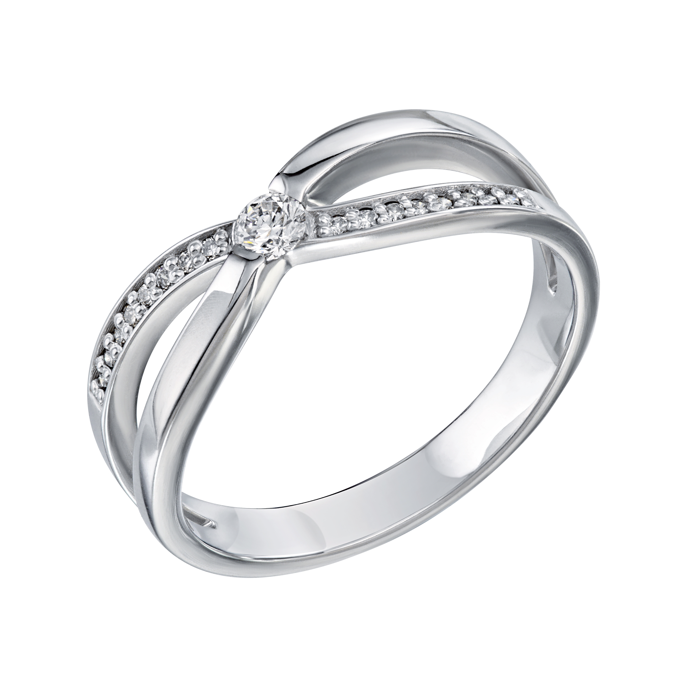 Inel din aur alb cu pietre Diamant