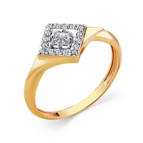 Inel din aur roșu cu pietre Cubic zirconia