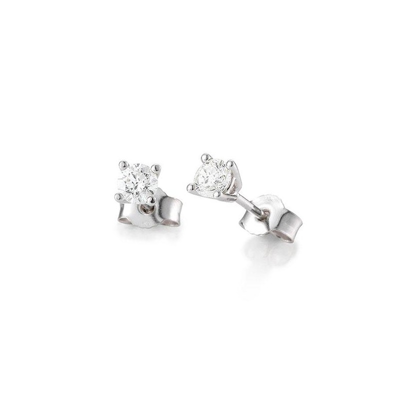 Cercei Pusete din aur alb cu pietre Diamant