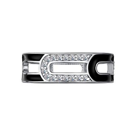 Inel din argint  cu pietre Cubic Zirconia Incolor, Emailare