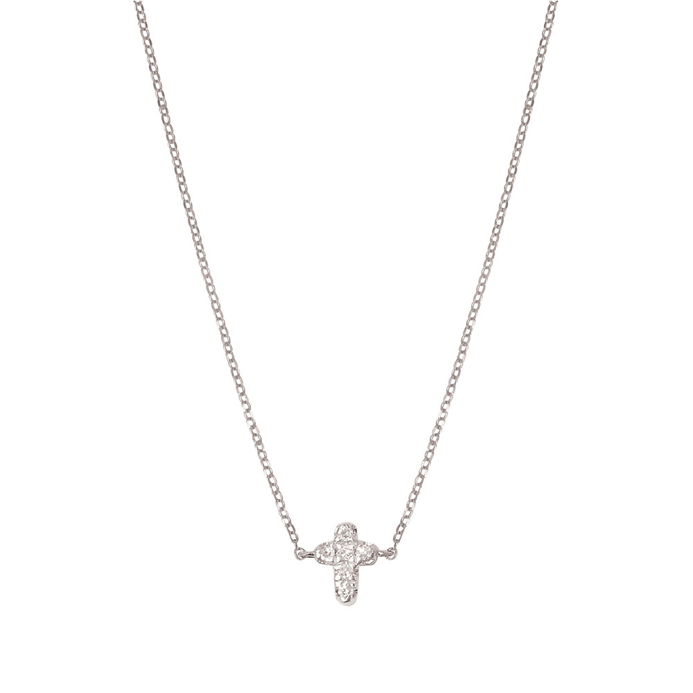 Colier din aur alb cu pietre Diamant
