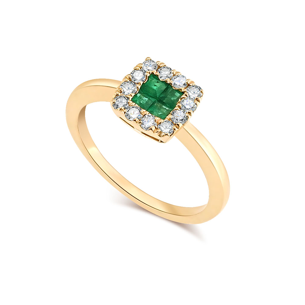 Inel din aur alb cu pietre Diamant, Safir