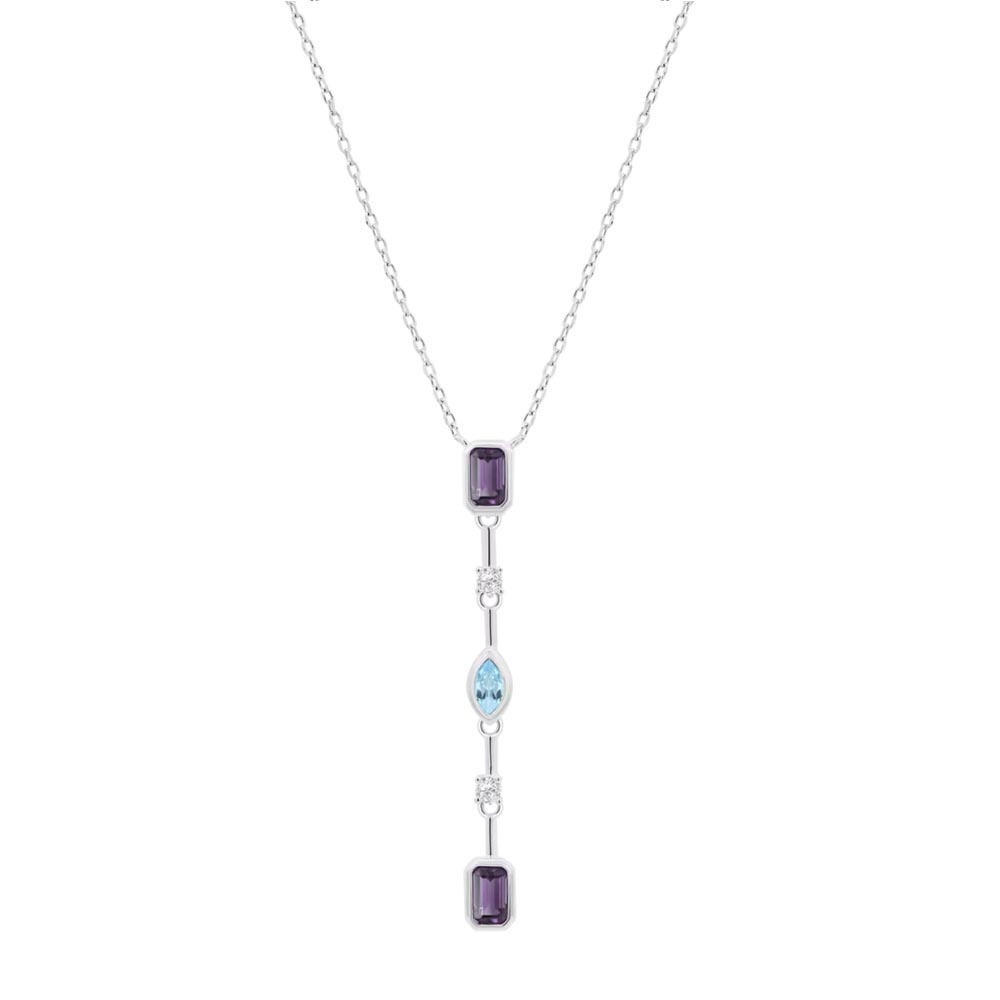 Colier din argint  cu pietre Cubic Zirconia Multicoloră