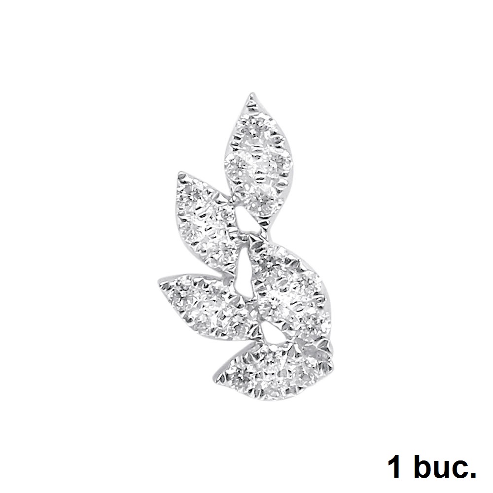 Cercel din aur alb cu pietre Diamant