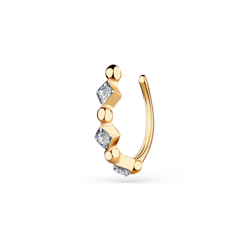 Cercel din aur roșu cu pietre Cubic zirconia