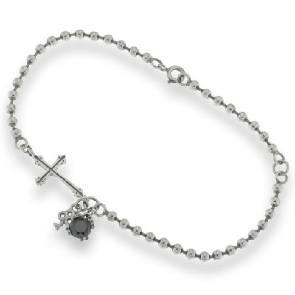 Brățară din argint  cu pietre Cubic Zirconia Negru