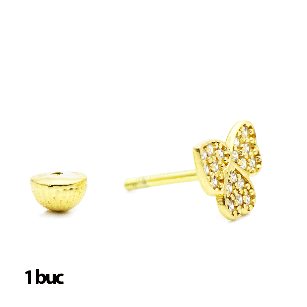 Cercel din aur galben cu pietre Cubic Zirconia Incolor