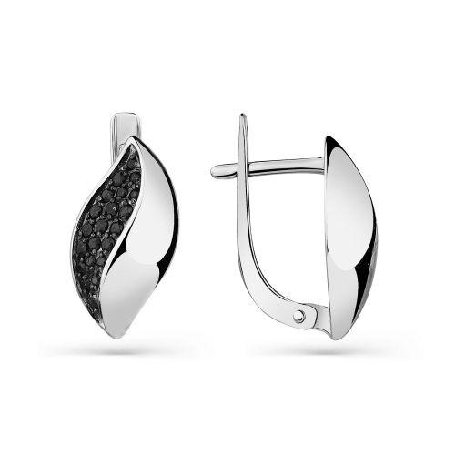 Cercei din aur alb cu pietre Cubic Zirconia Incolor
