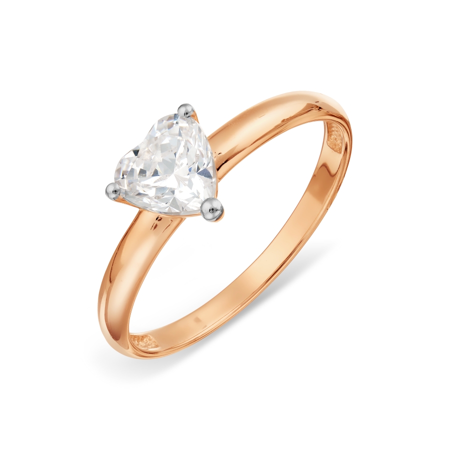 Inel din aur roșu cu pietre Cubic Zirconia Incolor