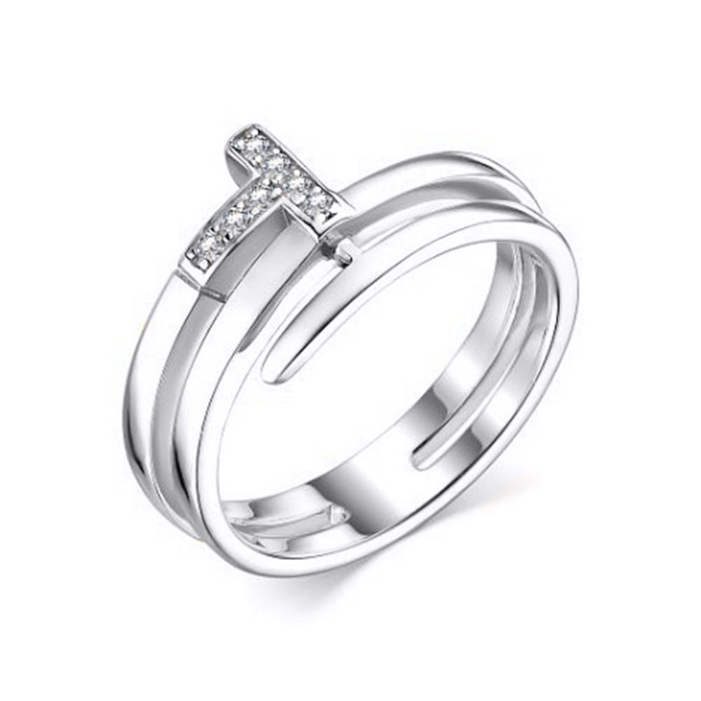 Inel din argint placat cu aur  cu pietre Cubic Zirconia Incolor
