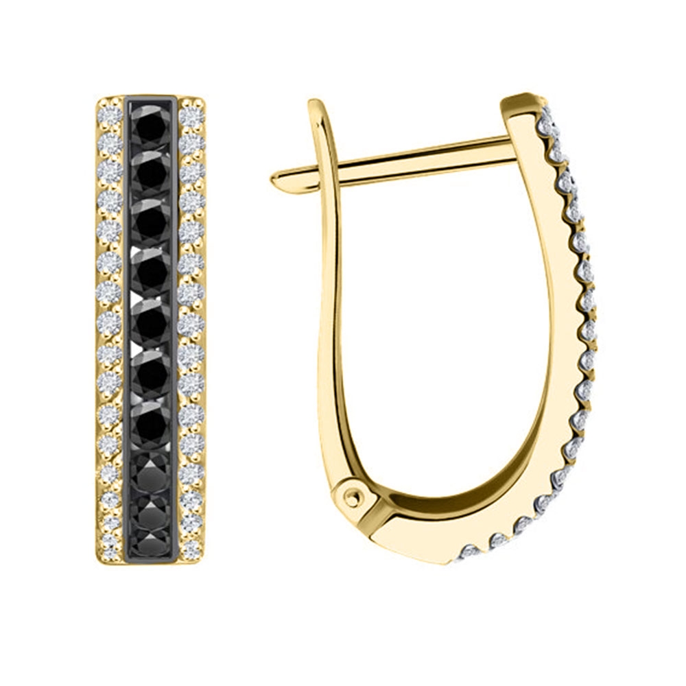 Cercei din aur roz cu pietre Diamant, Diamant negru