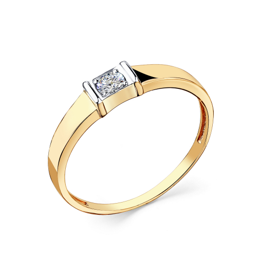 Inel din aur roșu cu pietre Cubic zirconia