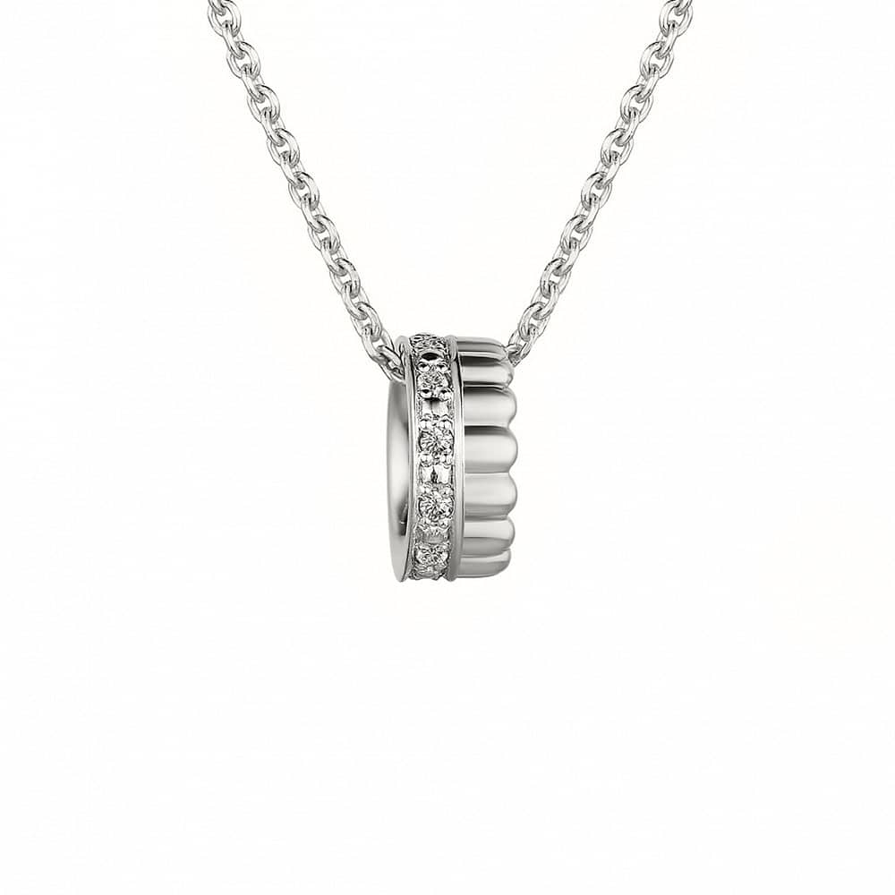 Colier din aur alb cu pietre Diamant