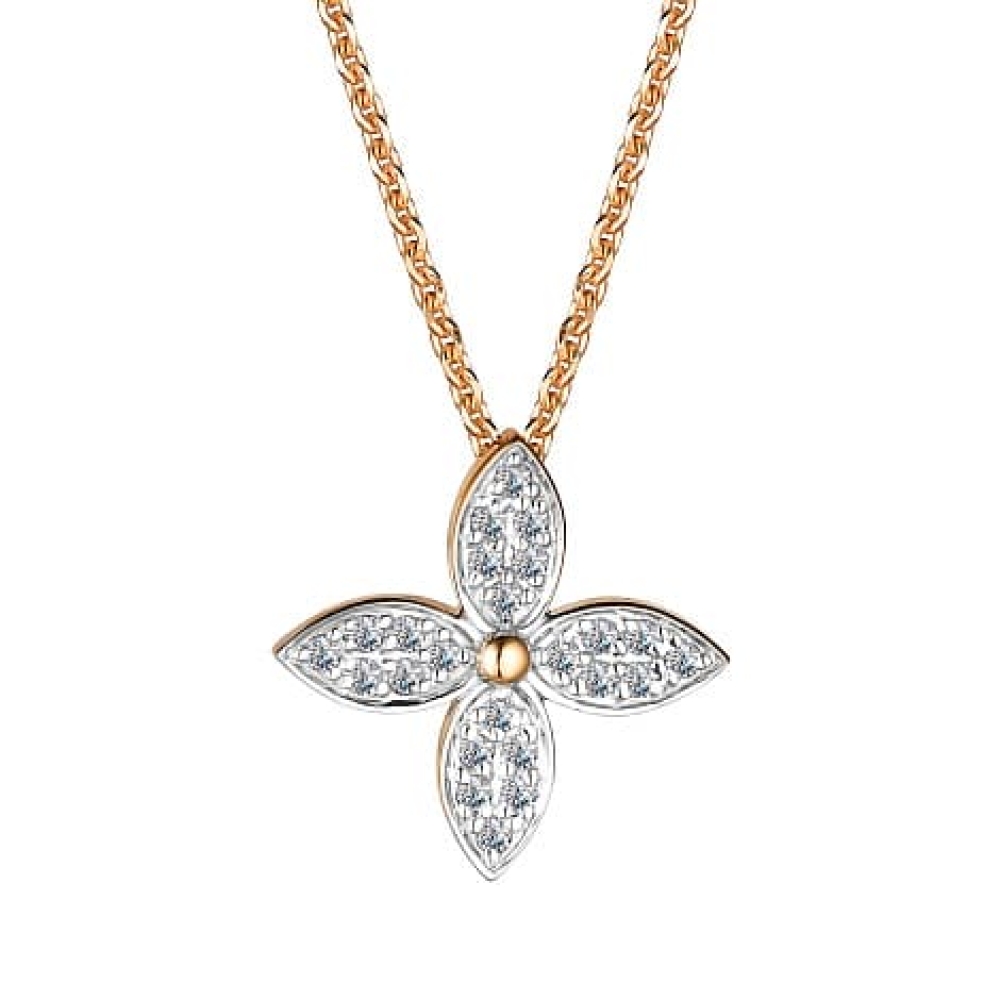 Colier din aur roz cu pietre Diamant