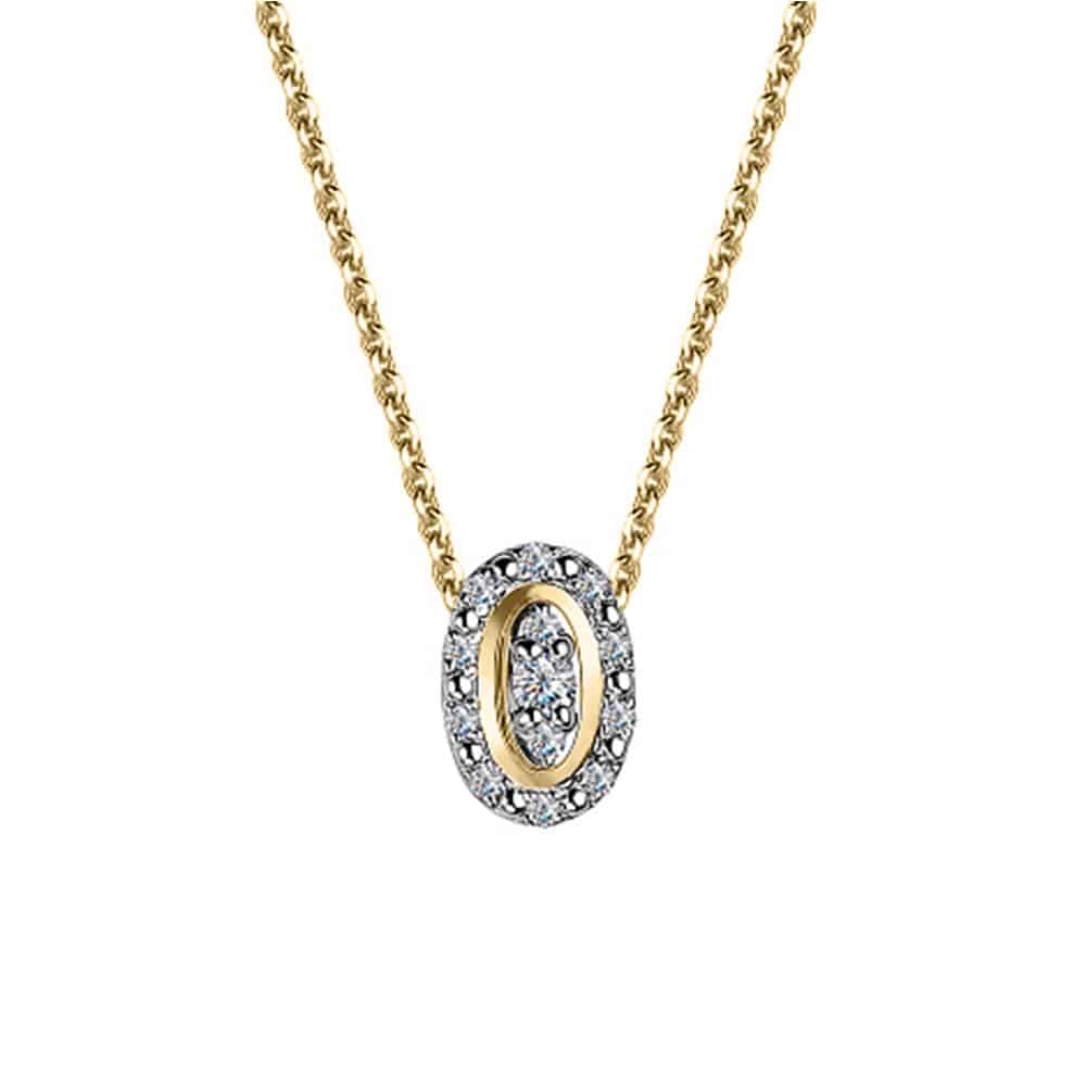 Colier din aur roz cu pietre Diamant