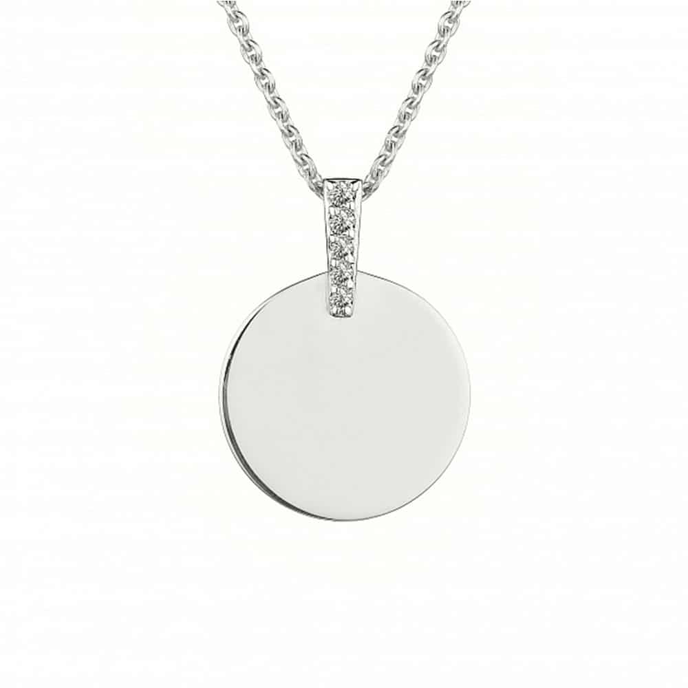Colier din aur alb cu pietre Diamant