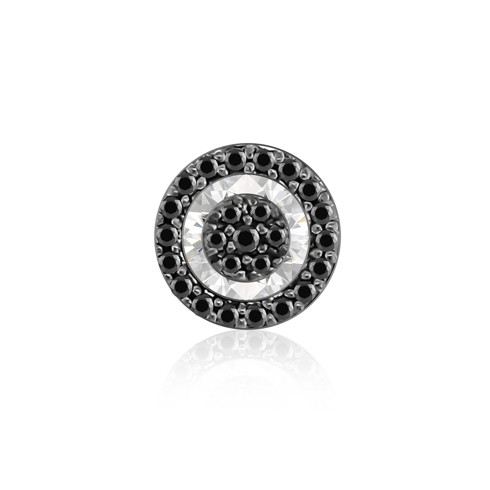 Pandantiv din aur alb cu pietre Diamant negru