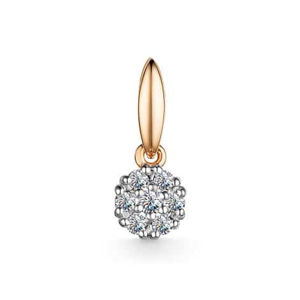 Pandantiv din aur roz cu pietre Diamant