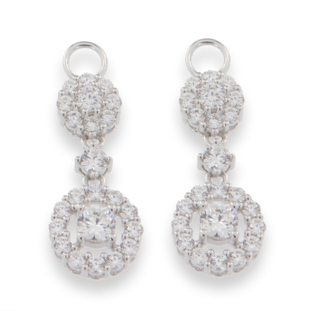 Pandantiv pentru cercei din argint  cu pietre Cubic Zirconia Incolor