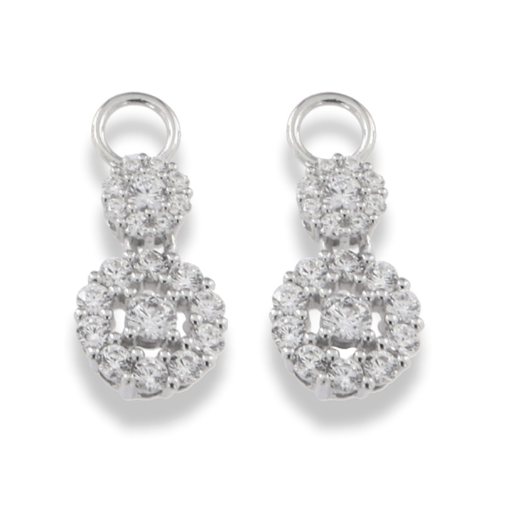 Pandantiv pentru cercei din argint  cu pietre Cubic Zirconia Incolor