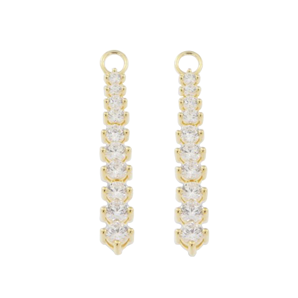 Pandantiv pentru cercei din argint placat cu aur  cu pietre Cubic Zirconia Incolor