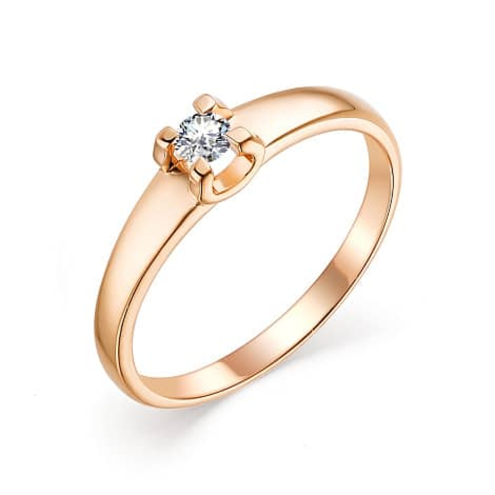 Inel din aur roz cu pietre Diamant