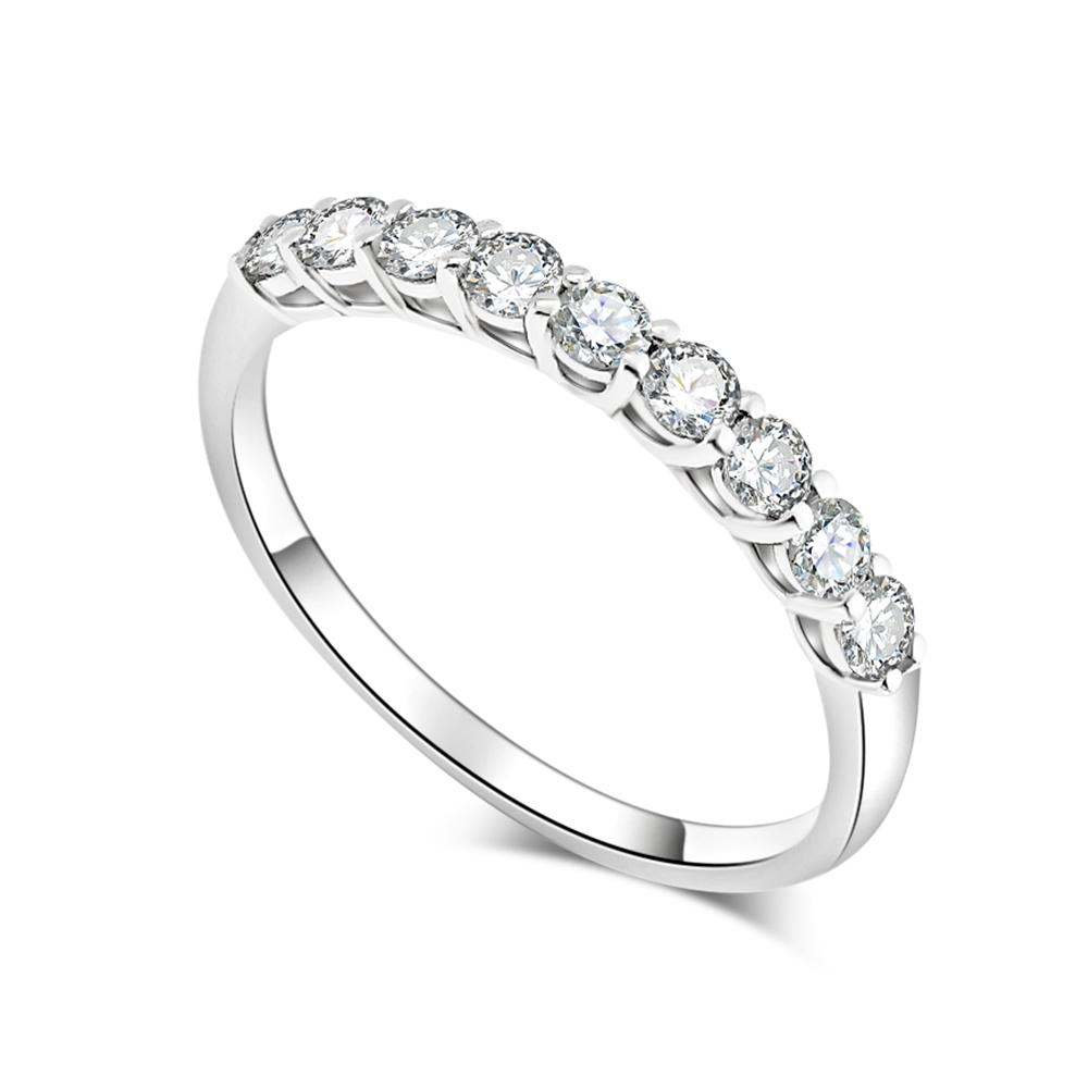 Verighetă din aur alb cu pietre Diamant