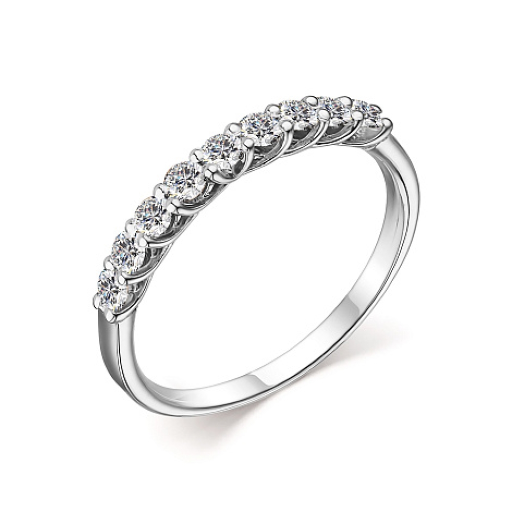 Verighetă din aur alb cu pietre Diamant