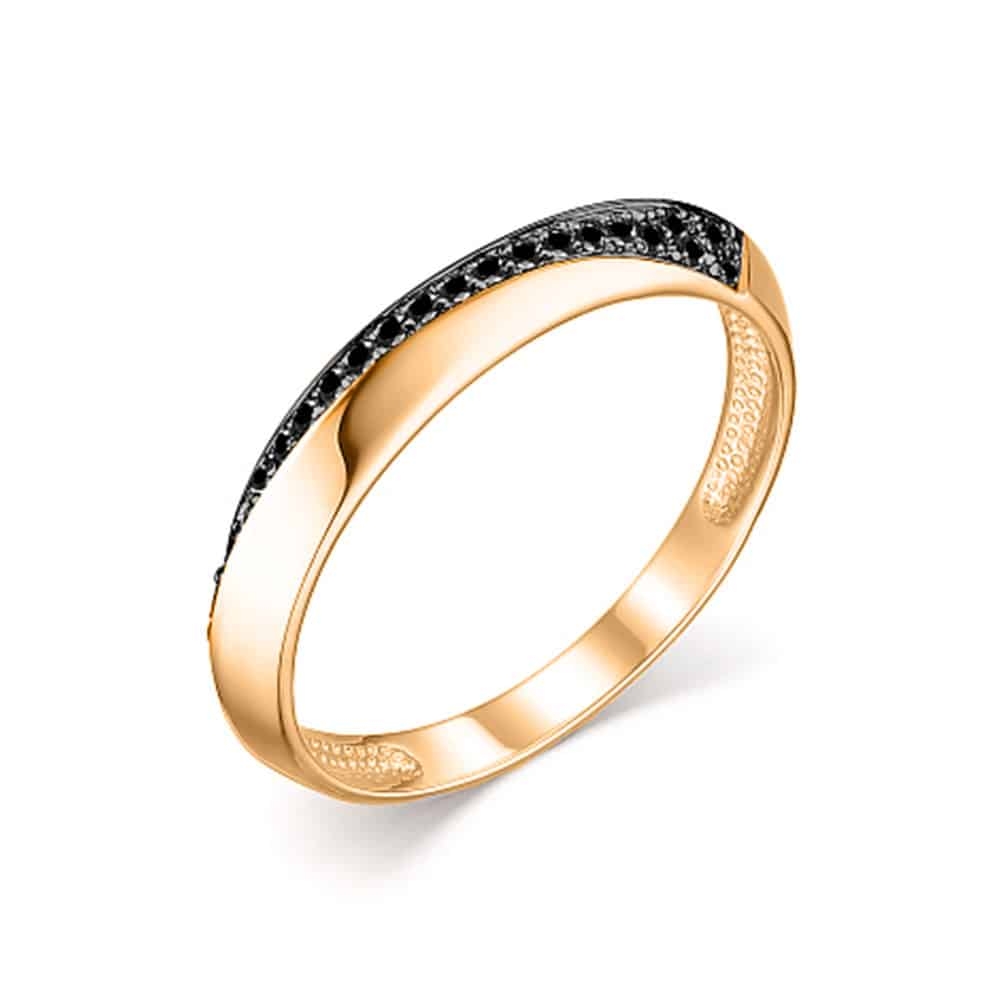 Inel din aur roz cu pietre Diamant negru