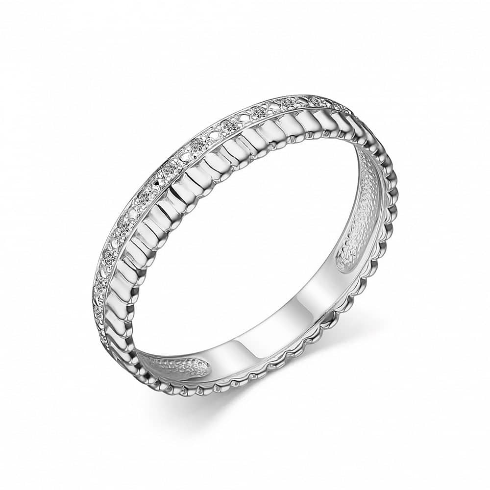 Verighetă din aur alb cu pietre Diamant