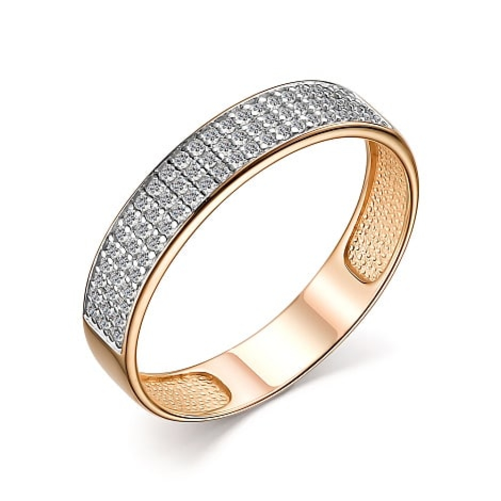 Verighetă din aur roz cu pietre Diamant