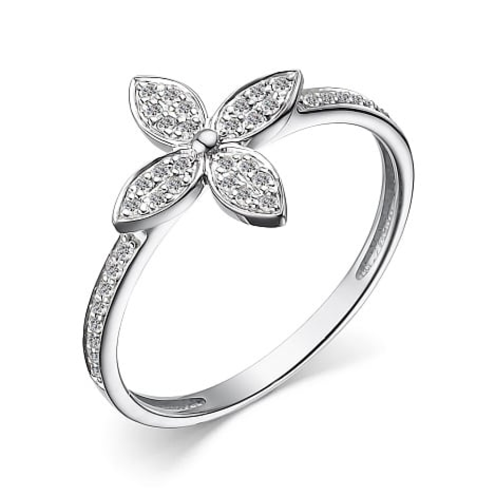 Inel din aur alb cu pietre Diamant