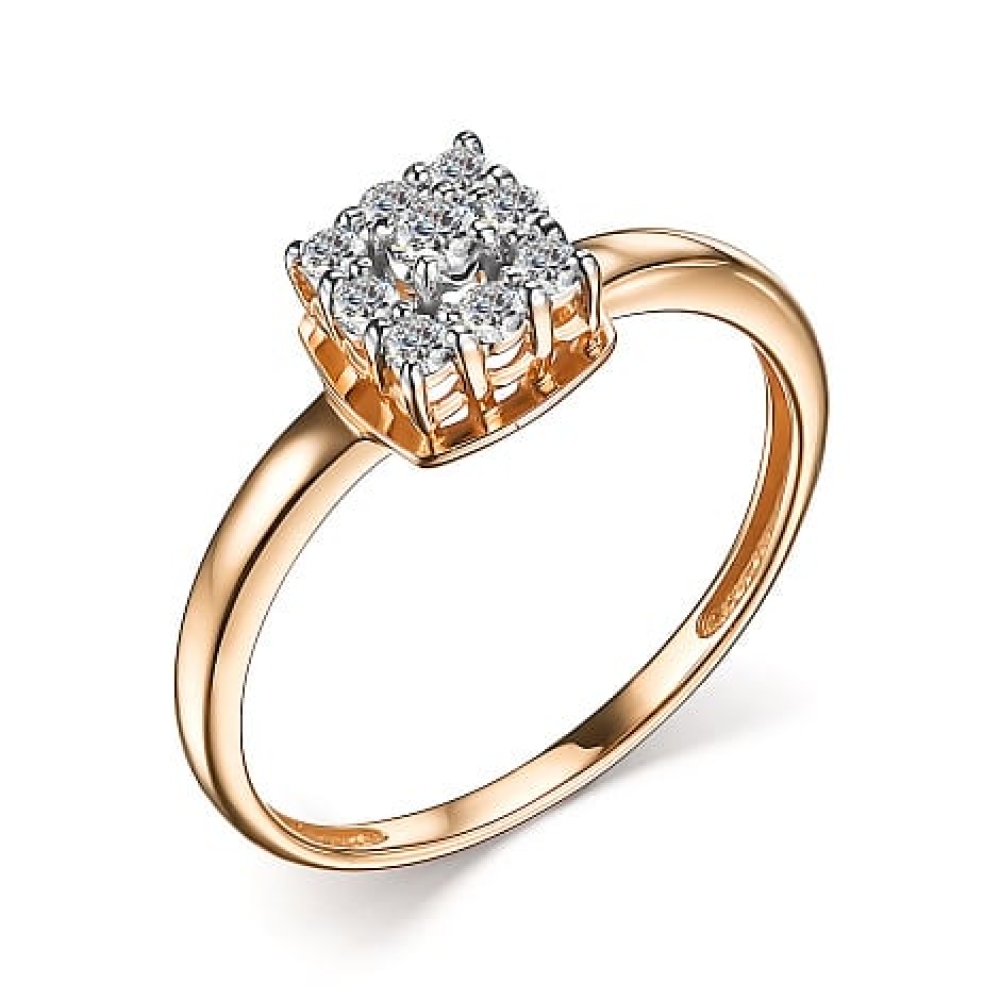 Inel din aur roz cu pietre Diamant