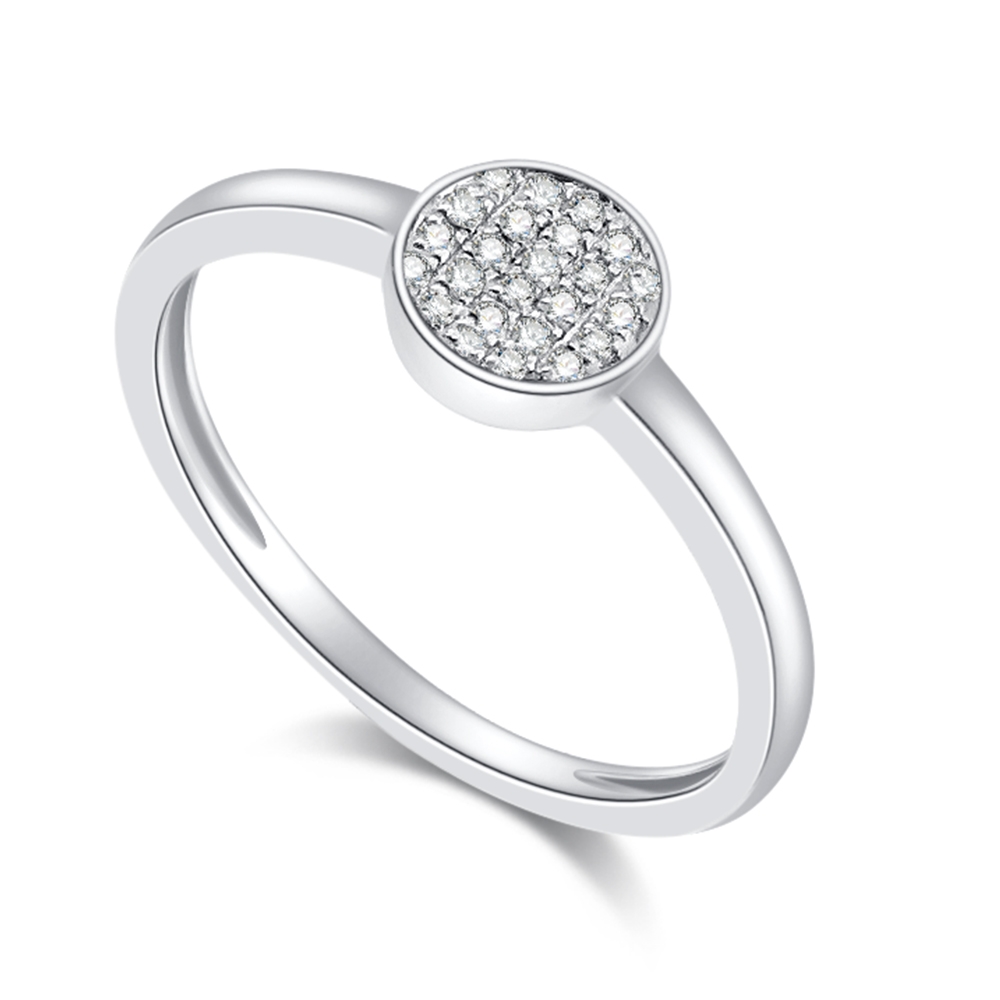 Inel din aur alb cu pietre Diamant