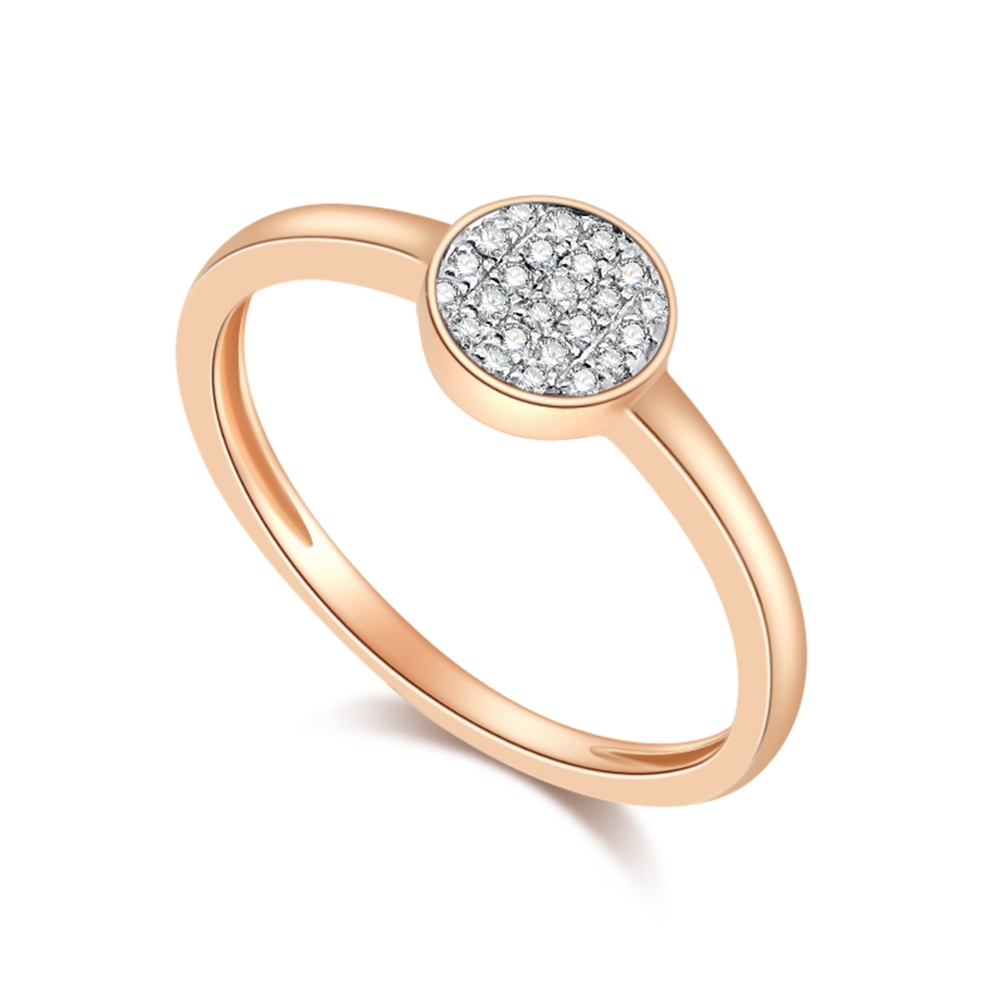 Inel din aur roz cu pietre Diamant