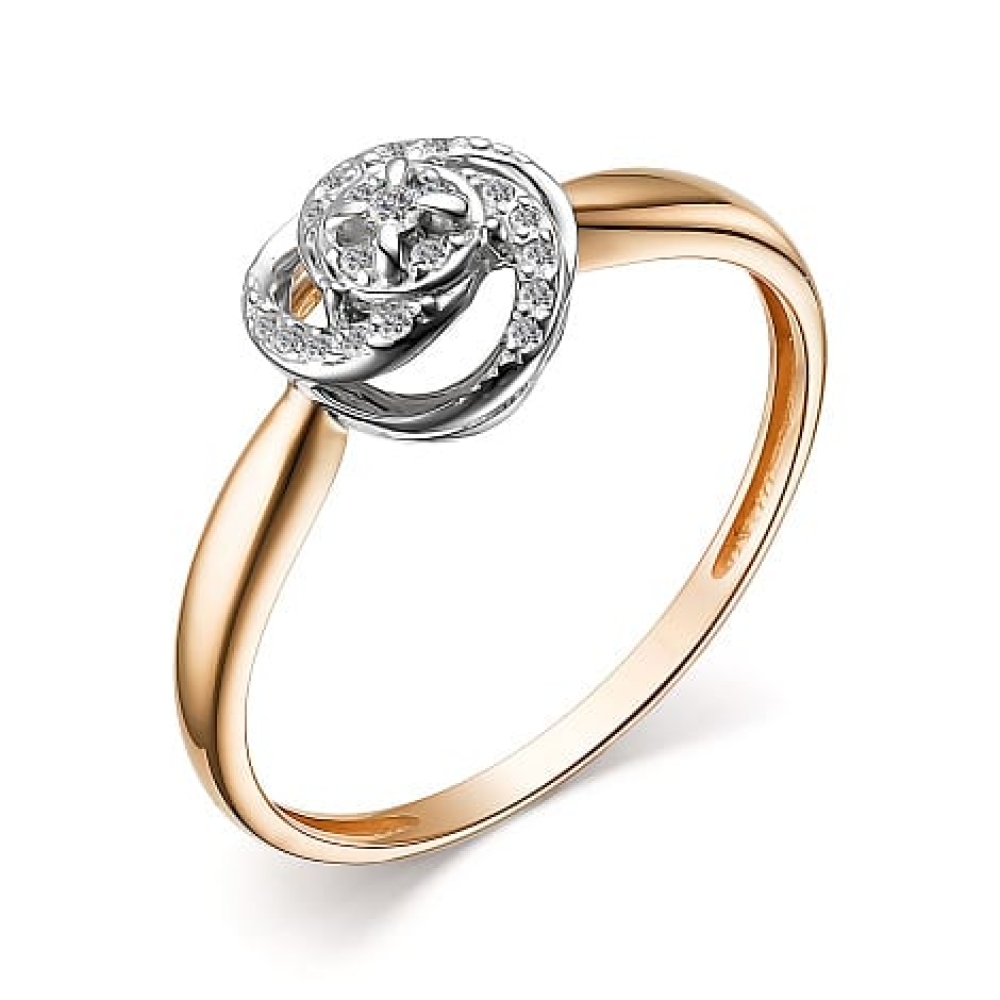 Inel din aur roz cu pietre Diamant
