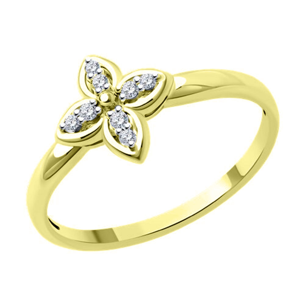Inel din aur galben cu pietre Diamant