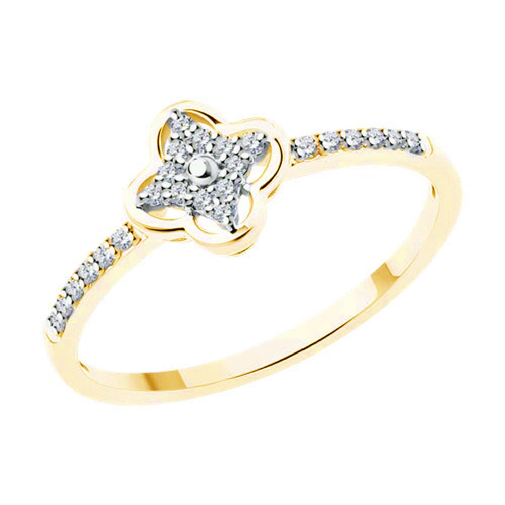 Inel din aur roz cu pietre Diamant