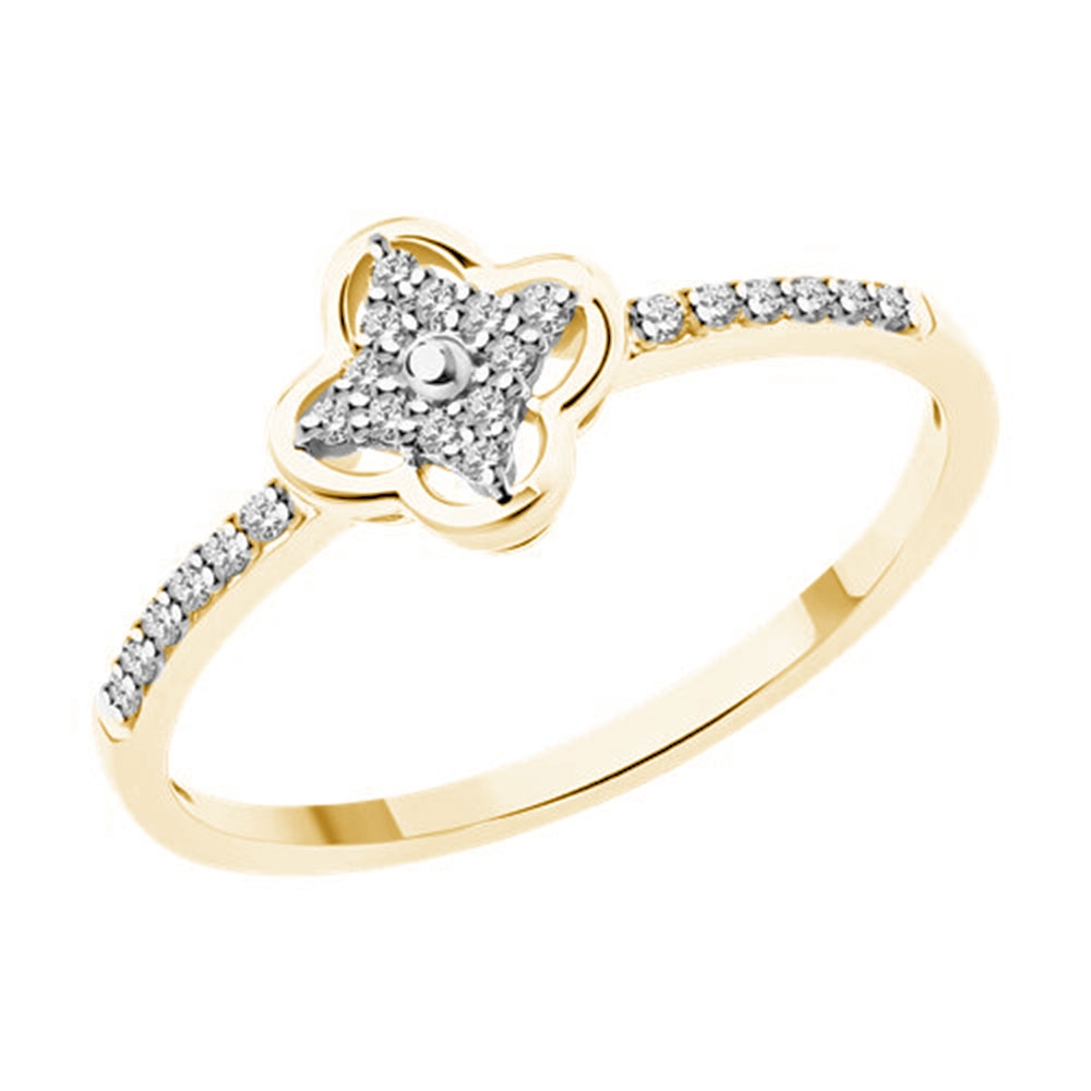 Inel din aur roz cu pietre Diamant