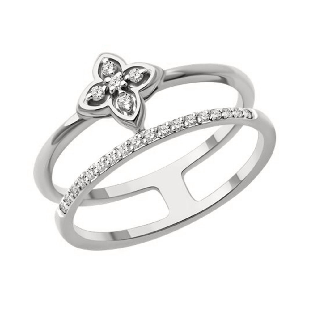 Inel din aur alb cu pietre Diamant