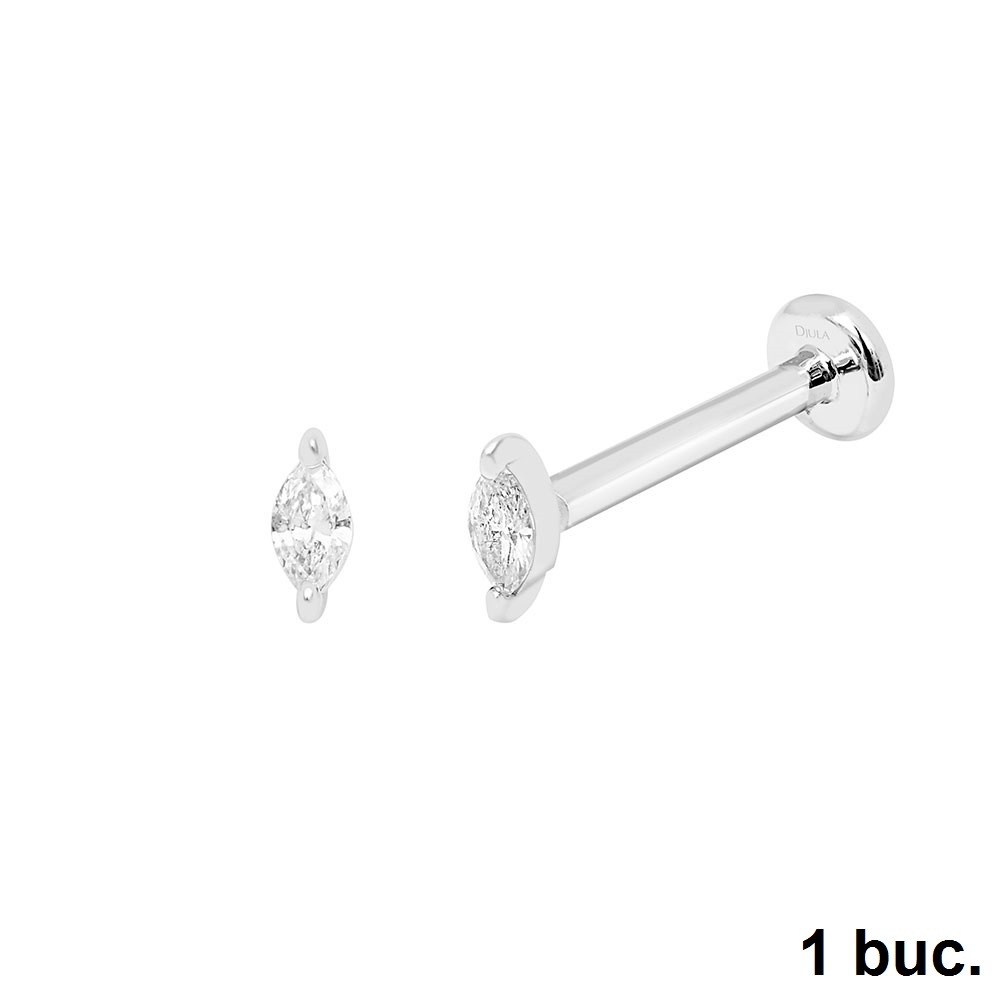 Cercel din aur alb cu pietre Diamant