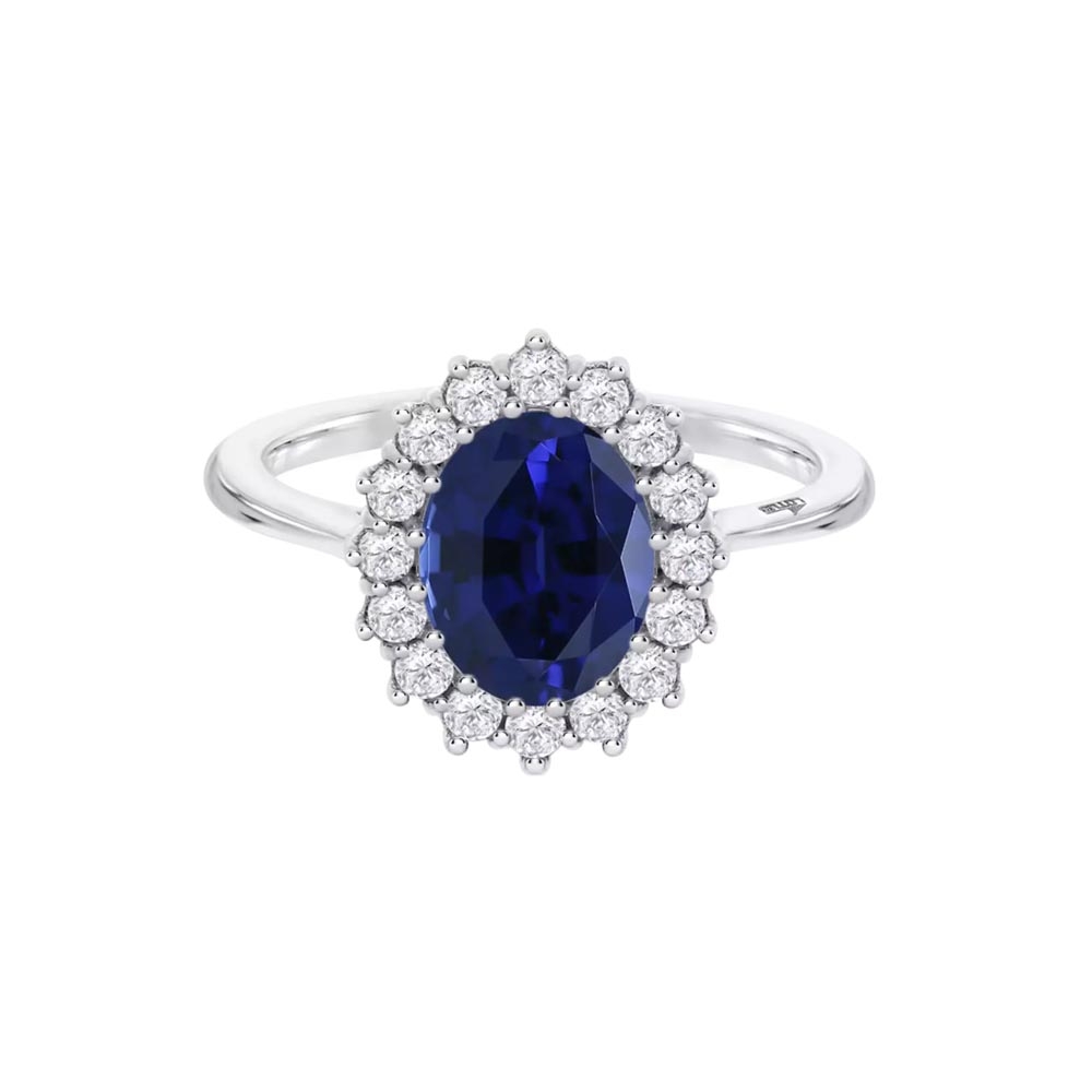 Inel din argint  cu pietre Cubic Zirconia Incolor, Cubic Zirconia Albastru