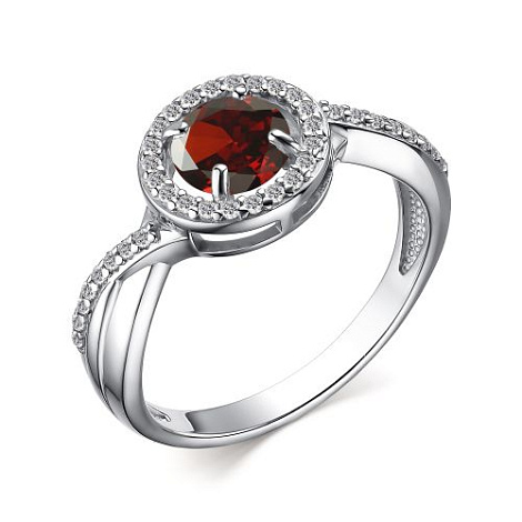 Inel din argint  cu pietre Cubic Zirconia Incolor, Granat