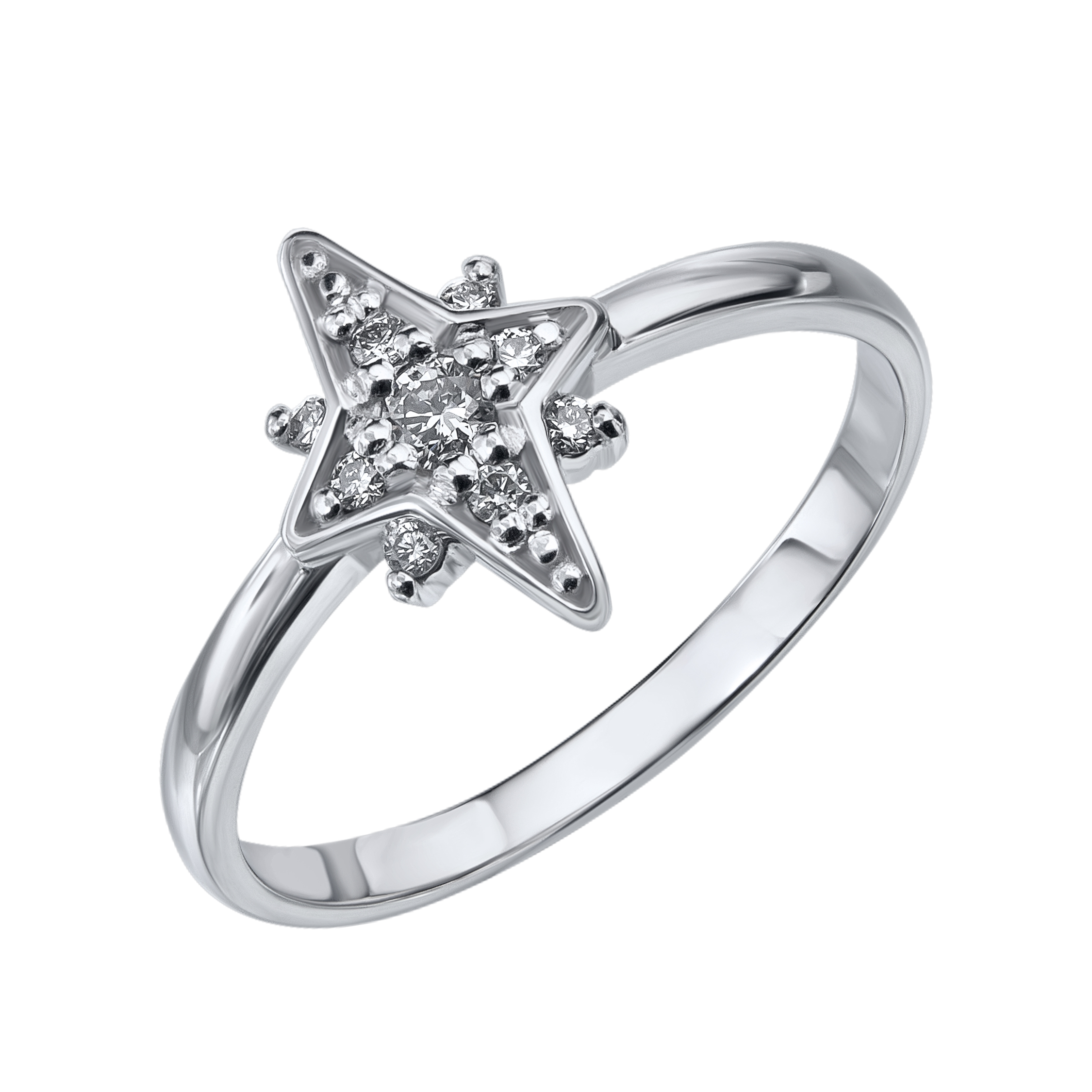 Inel din aur alb cu pietre Diamant