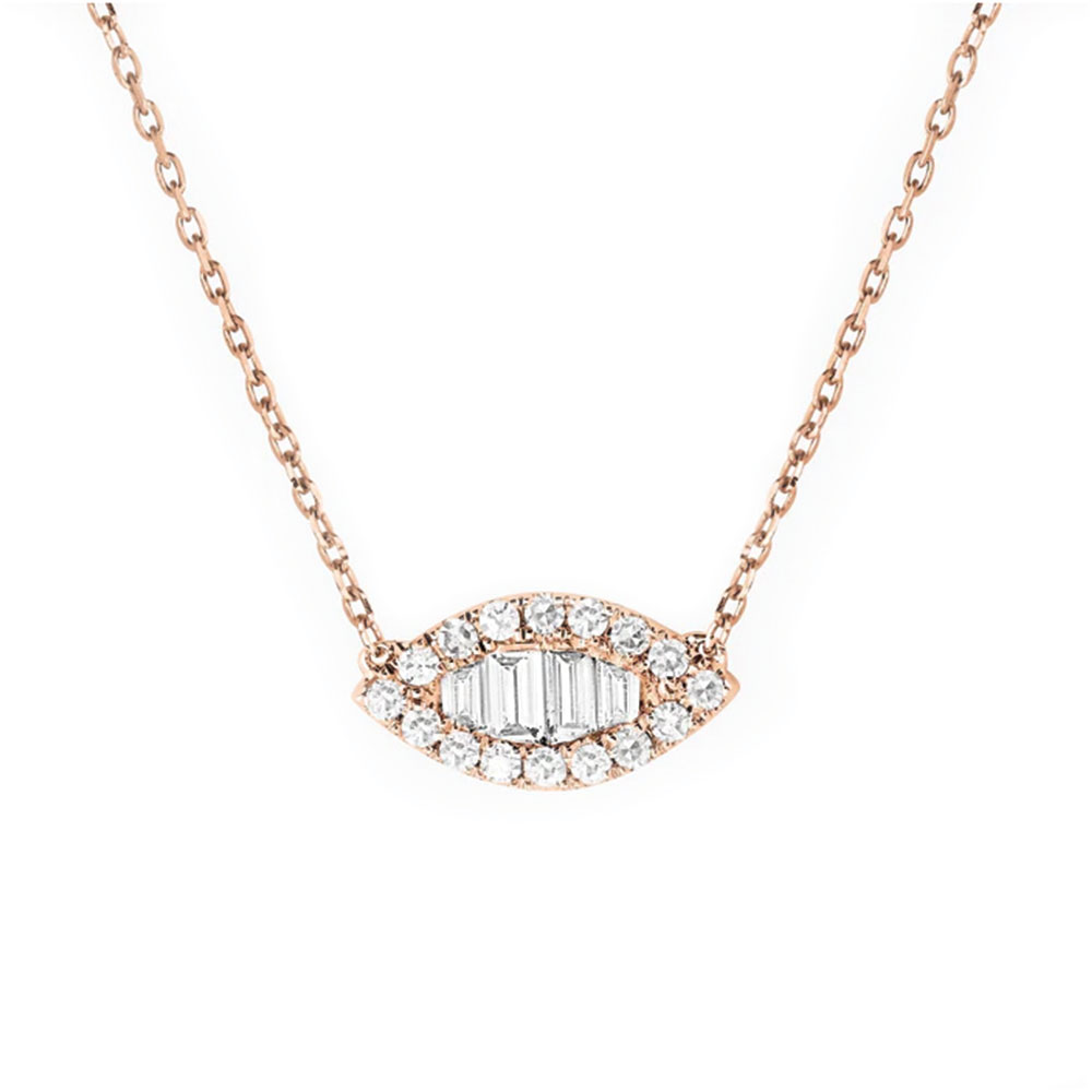 Colier din aur roz cu pietre Diamant