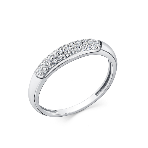 Inel din aur alb cu pietre Cubic zirconia