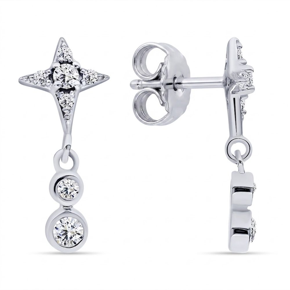 Cercei din argint cu Cubic Zirconia Incolor