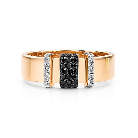 Inel din aur roșu cu pietre Diamant, Diamant negru