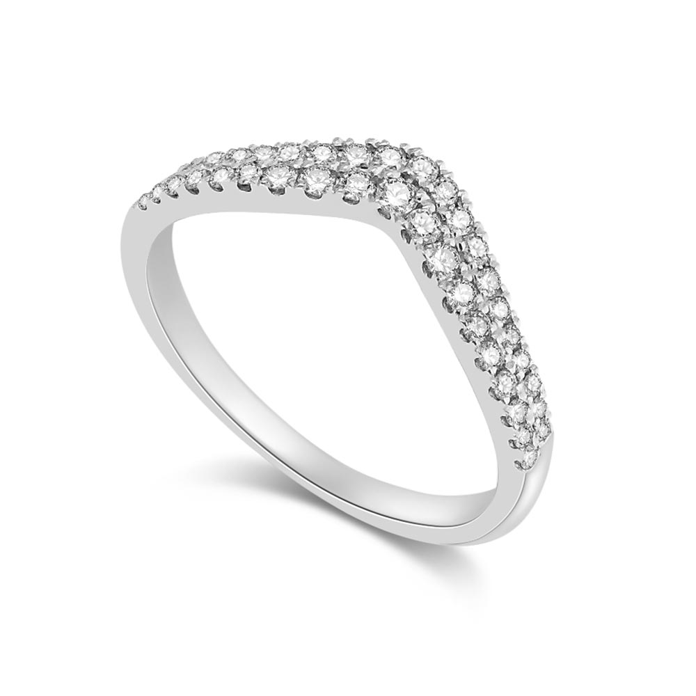 Inel din aur alb cu pietre Diamant
