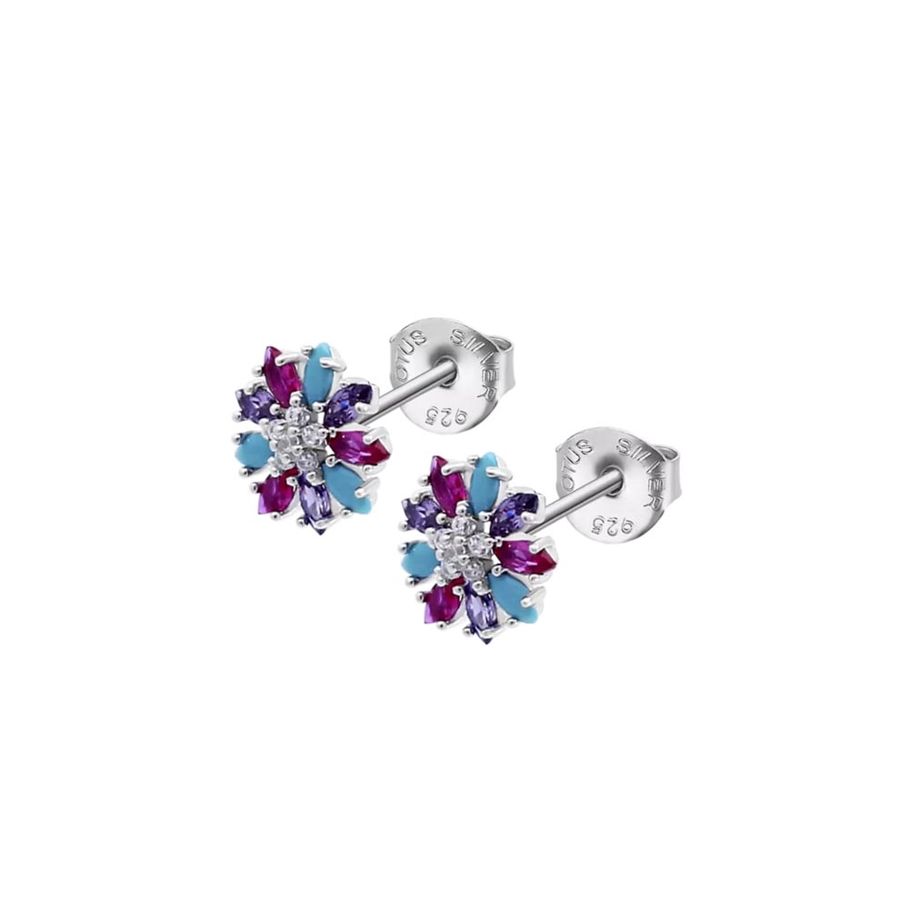 Cercei din argint  cu pietre Cubic Zirconia Multicoloră